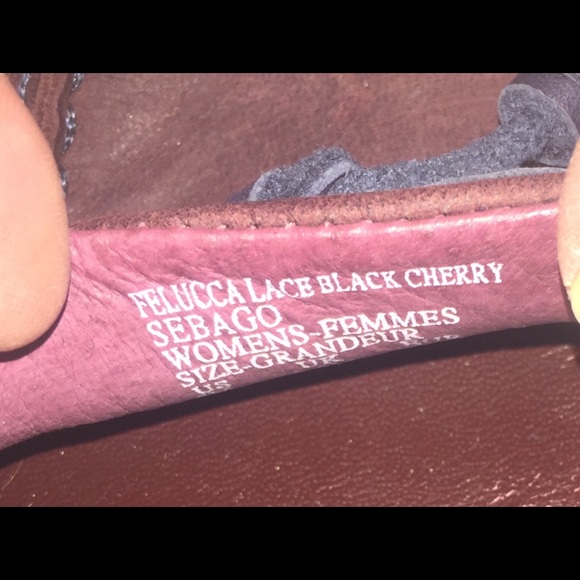 EUC SEBAGO FELUCCA LACE BLACK CHERRY SLIPON SHOES - Picture 8 of 8